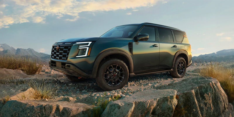 A 2025 Nissan Armada using its engine power for off-roading in Pompano Beach, FL